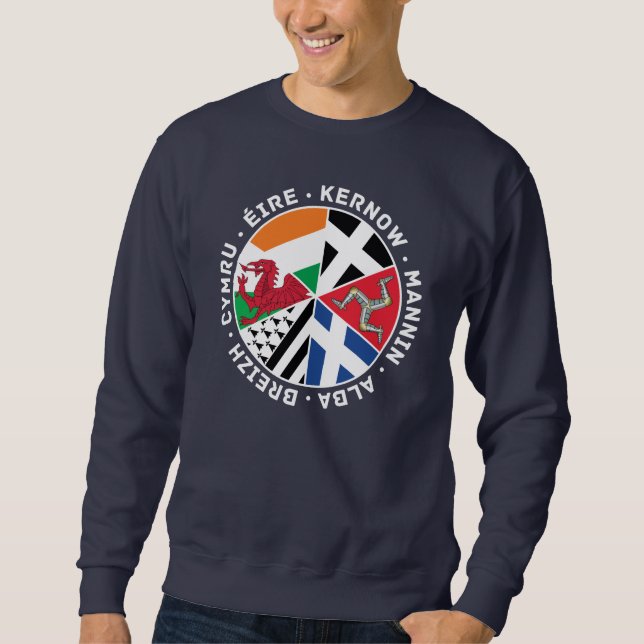 Sudadera Nación celta Banderas sudadera, Isla de Mann (Anverso)