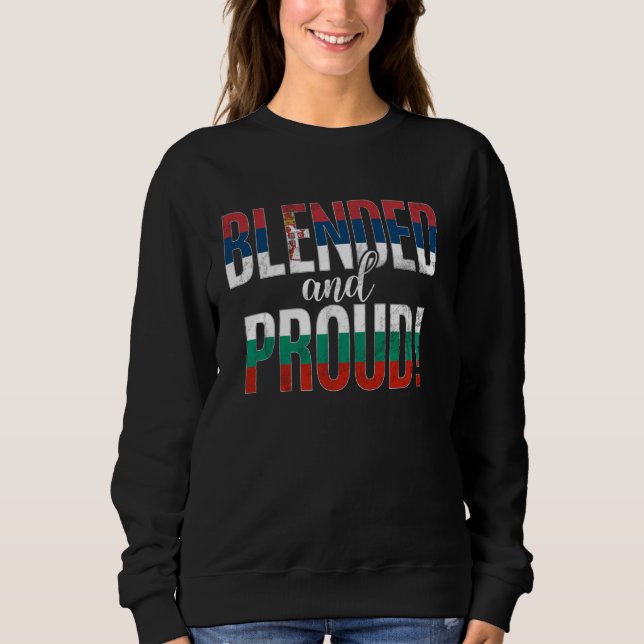 Sudadera Nacionalidad Blendida Y Orgullosa A Mitad De Semis (Anverso)