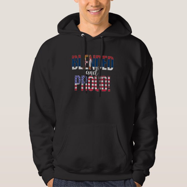 Sudadera Nacionalidad Blendida Y Orgullosa Media Mitad Serb (Anverso)