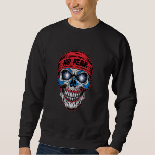 Sudadera NADA DE MIEDO Calavera Arte Blanco Negro Halloween