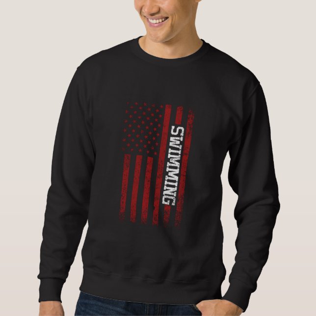 Sudadera Nadadores Americanos Competitivos Equipo De Nataci (Anverso)