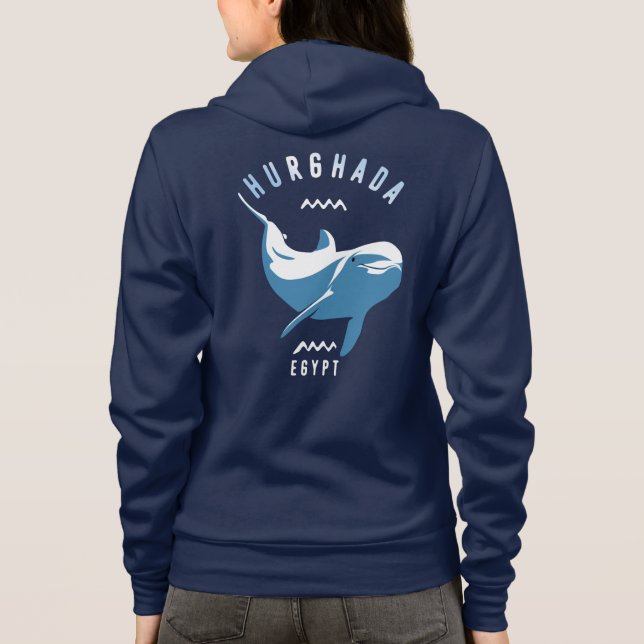 Sudadera Nadando con delfines Hurghada camiseta egipcia (Reverso)