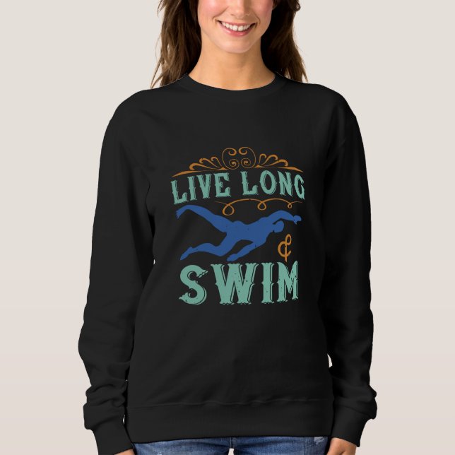 Sudadera Nadando - Vive largo y nado (Anverso)
