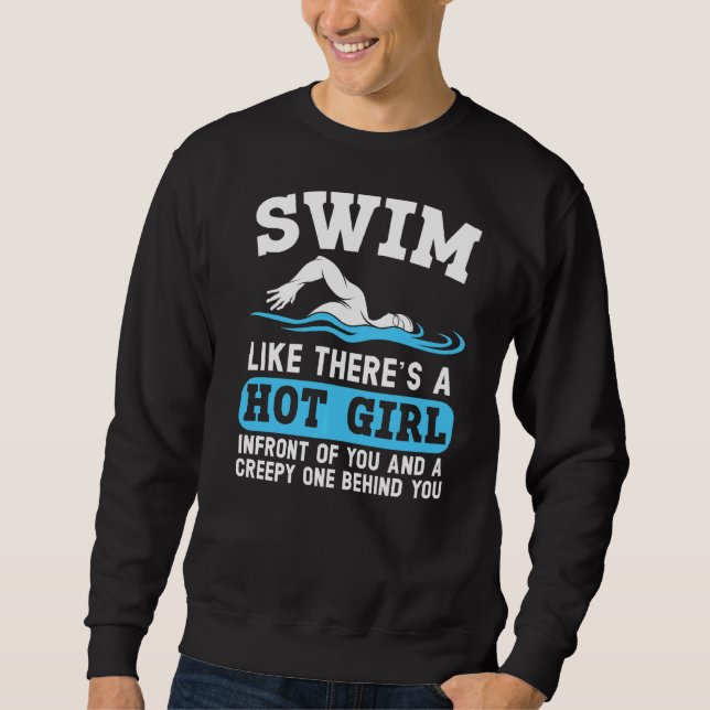 Sudadera Nadar como nadar hay un Chica caliente (Anverso)