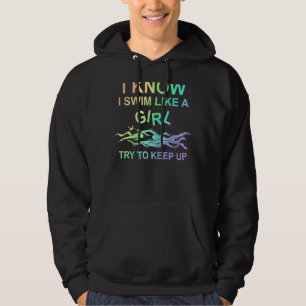 Sudadera Nado Como Un Chica Intenta Seguir Nadando