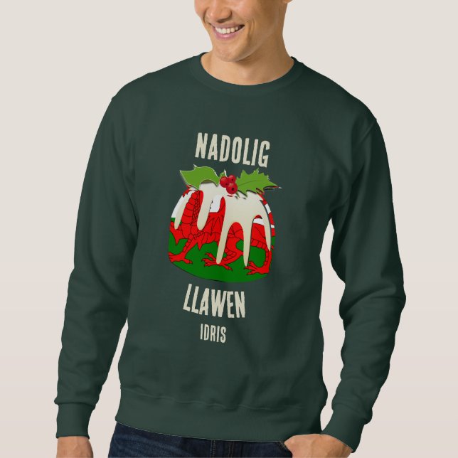 Sudadera Nadolig Llawen WALES Gales Feliz Familia navideña (Anverso)