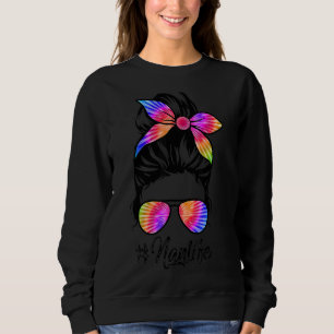 Sudadera Nan Life Messy Hair Bun Tie Dye Día de la Madre