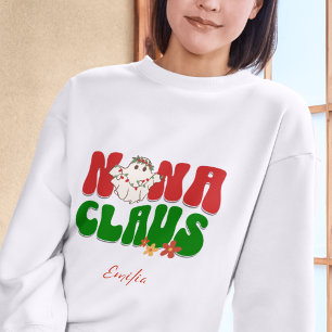 Sudadera Nana Claus Navidades Personalizado Abuela Nombre R