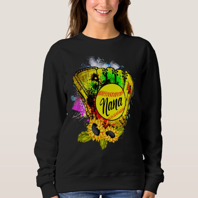 Sudadera Nana Cute Sunflowers Pitcher Holding Ball (Anverso)