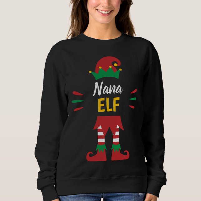 Sudadera Nana Elf | Navidades familiares coincidentes (Anverso)