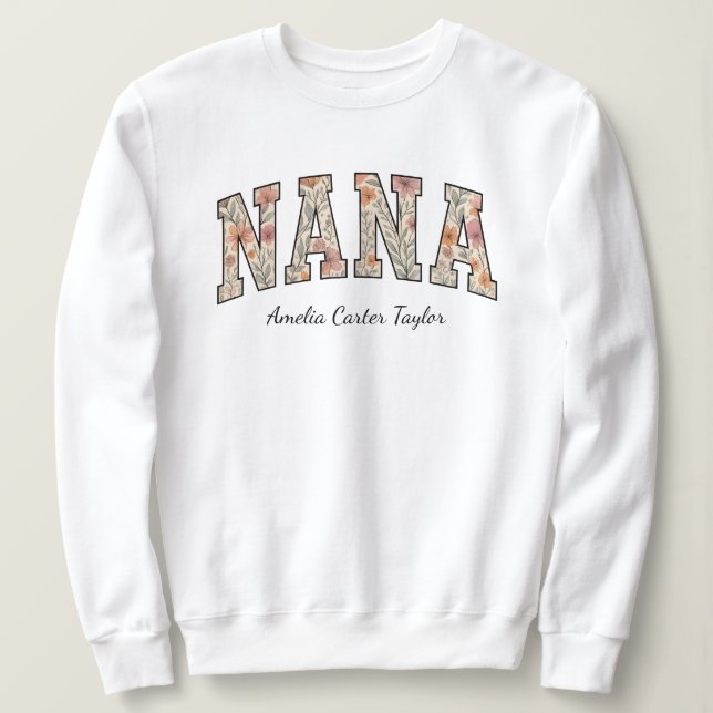 Sudadera Nana personalizada con nombres de nietos (Anverso del diseño)