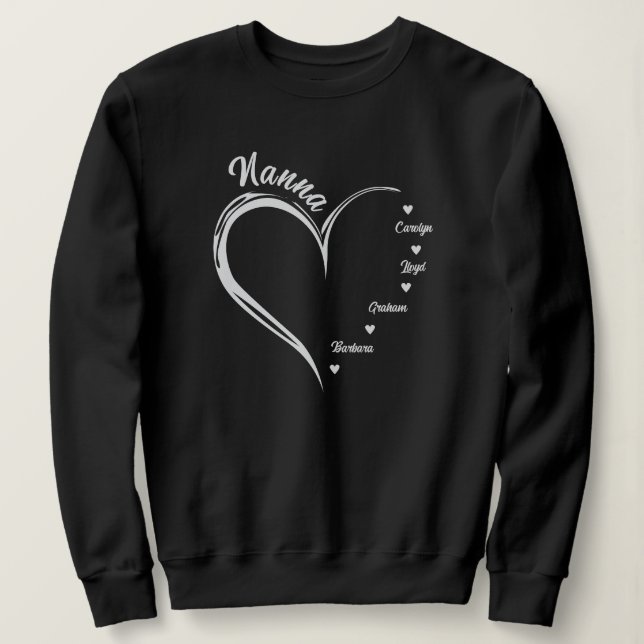 Sudadera Nanna Sweatshirt personalizado, Nanna Heart (Anverso del diseño)