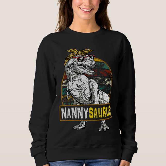 Sudadera Nannysaurus Leopard Rex Dinosaur Nanny Saurus Moth (Anverso)