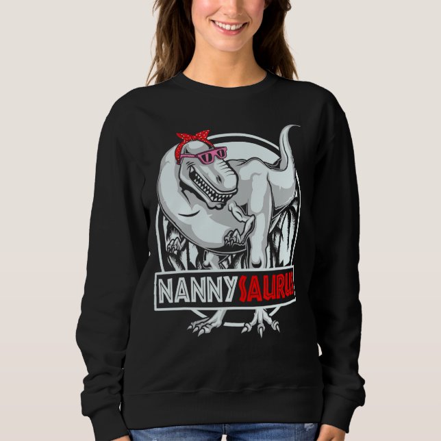 Sudadera Nannysaurus Rex Dinosaur Día de la Madre (Anverso)