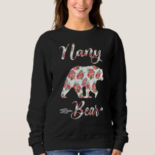 Sudadera Nany Bear Floral Bear Matching Family Motheru2019s