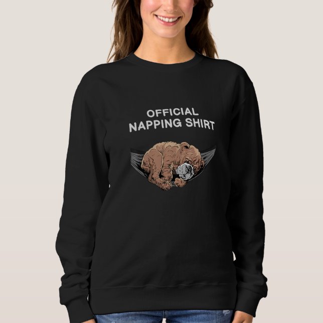 Sudadera Napa del Bulldog de perros durmientes de Hammock (Anverso)