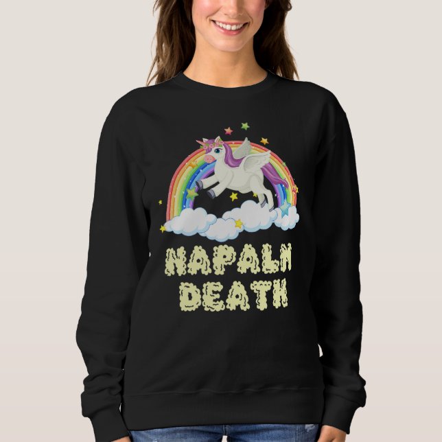 Sudadera Napalm Death Rainbow Unicorn Pink (Anverso)