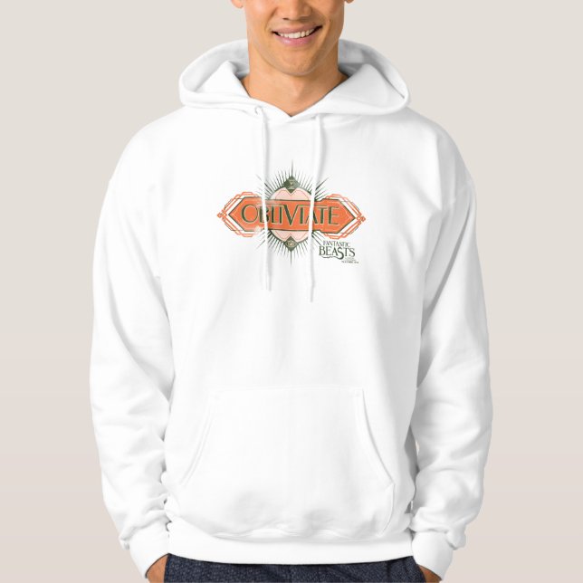 Sudadera Naranja Art Deco Obliviate Spell Graphic (Anverso)