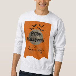 Sudadera Naranja Black Spooky bats Halloween feliz moderno