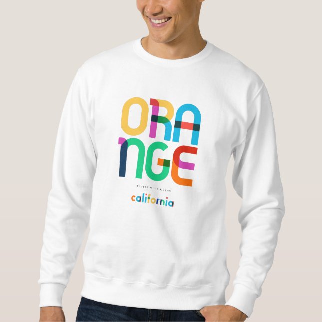 Sudadera Naranja California Mid Century, Pop Art, (Anverso)