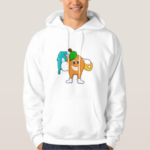 Sudadera Naranja como pintador con pincel de pintura