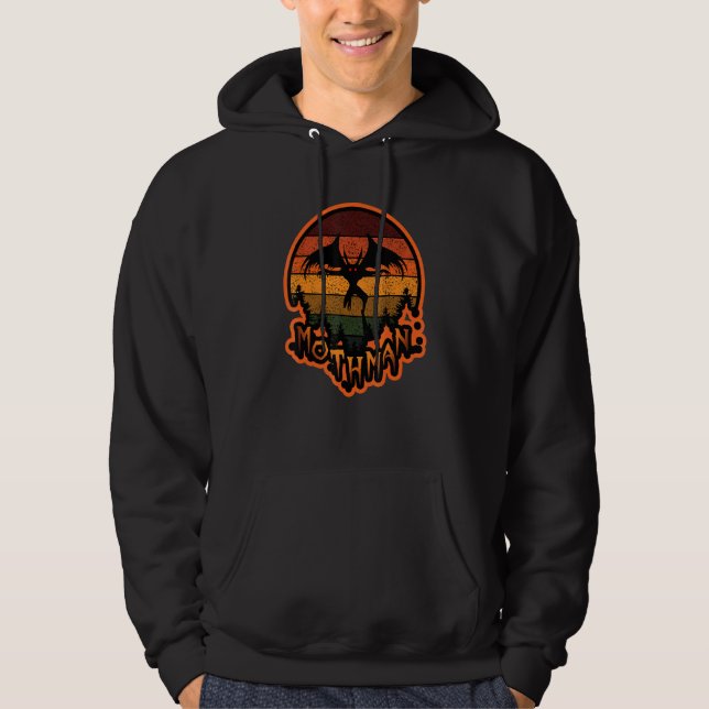 Sudadera Naranja Criptico Vintage Moon Mothman Folklore (Anverso)