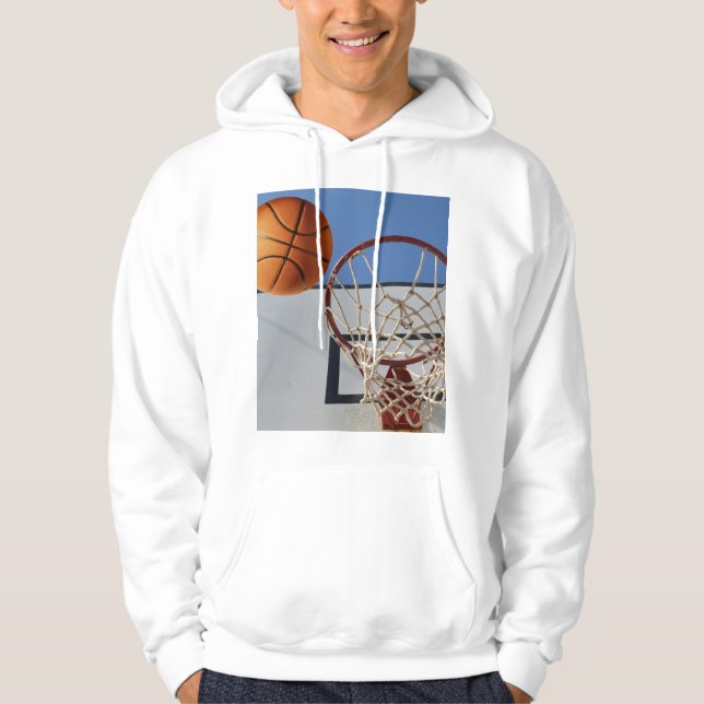 Sudadera Naranja De Baloncesto A Punto De Puntuar Puntos, (Anverso)