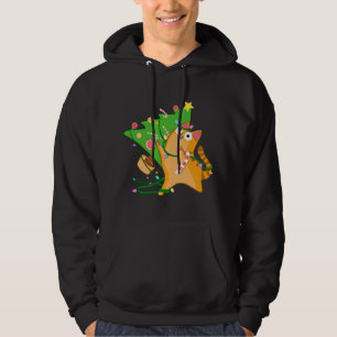 Sudadera Naranja de gatos navidades Tabby con árbol xmas de