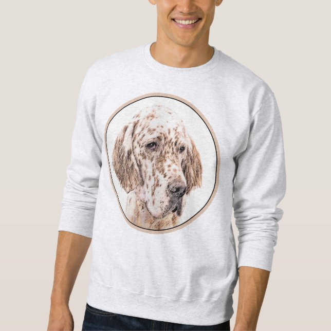 Sudadera Naranja de Inglaterra Belton Pintura de Perro Arte (Anverso)