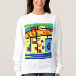 Sudadera Naranja de vida submarina verde azul amarillo