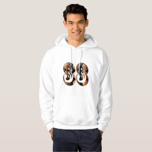 Sudadera Naranja Dimensional Baloncesto Negro Número 33,