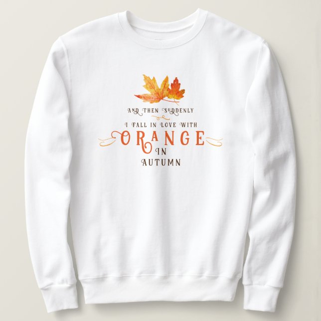 Sudadera Naranja Hoja de Otoño (Anverso del diseño)