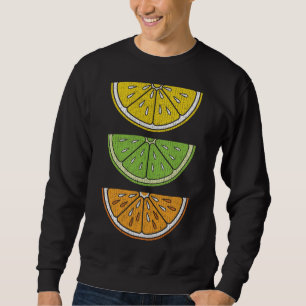 Sudadera Naranja Lemon Lime Slice Vintage Vegan Fruit Citru