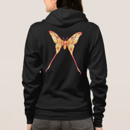 Sudadera Naranja Luna Moth Art - Insectos coloridos