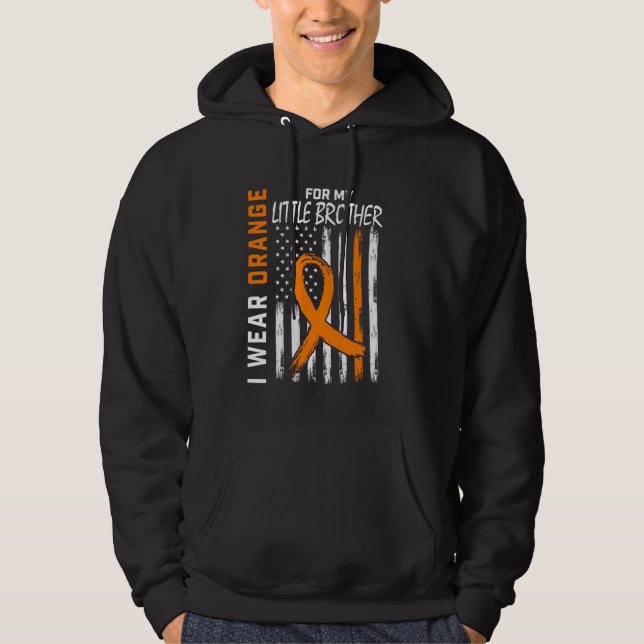 Sudadera Naranja MS Pequeño Hermano Esclerosis Múltiple Leu (Anverso)
