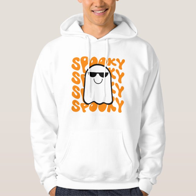 Sudadera Naranja negro Spooky Halloween (Anverso)