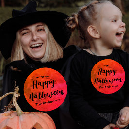 Sudadera Naranja personalizado y luna llena negra Feliz Hal