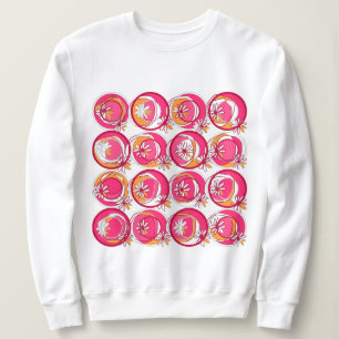 Sudadera Naranja rosa de fondo de flor de fondo de círculo 