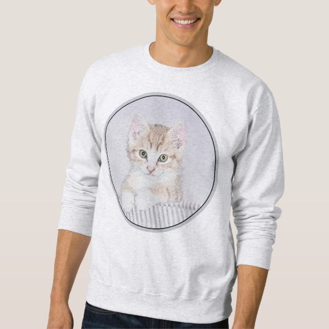 Sudadera Naranja Tabby Kitten Pintura - Arte Gato Original (Anverso)