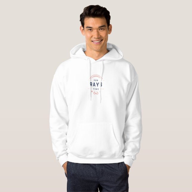 Sudadera Naranja y Blue Sun Rays Time Hoodie Sweatshirt (Anverso completo)
