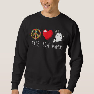 Sudadera Narwhal Love Peace Ocean Mammal Whale Water Fish