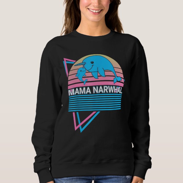 Sudadera Narwhal Mama Retro Mama Narwhal (Anverso)