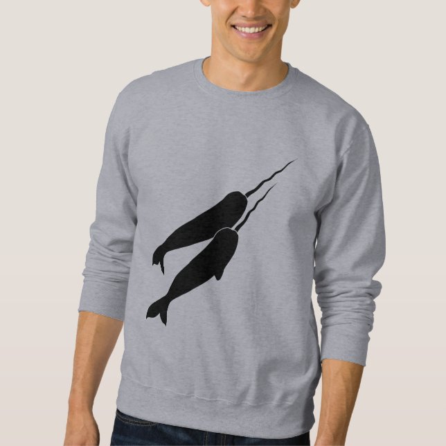 Sudadera Narwhals lindo que nada junto la silueta negra (Anverso)