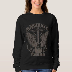 Sudadera Nashville Tennessee Guitar Música Country Ciudad M