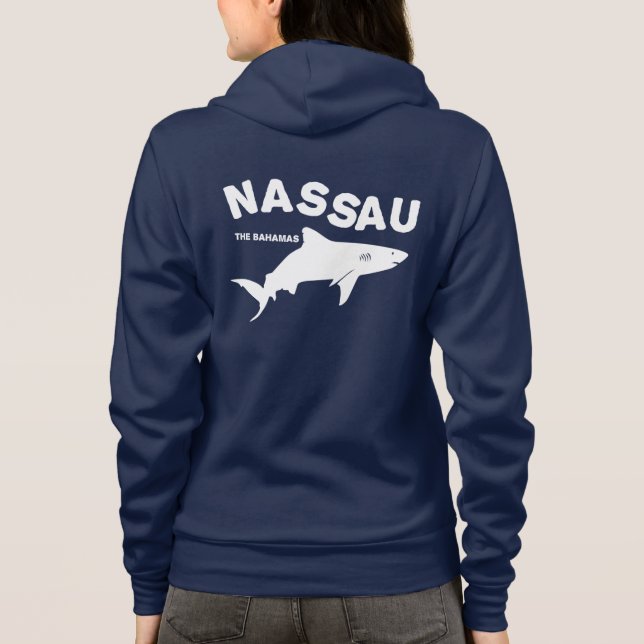 Sudadera Nassau - Las Bahamas: Camiseta de buceo de tiburon (Reverso)
