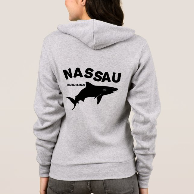 Sudadera Nassau - Las Bahamas: Camiseta de buceo de tiburon (Reverso)