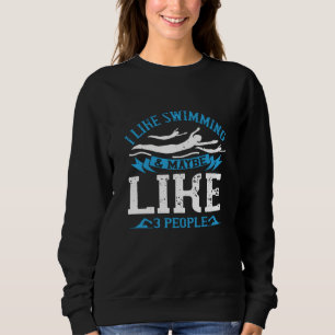 Sudadera Natación - Me gusta nadar y 3 personas