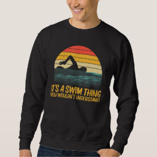 Sudadera Natación Vintage Para Hombres Mujeres Nadador Nata