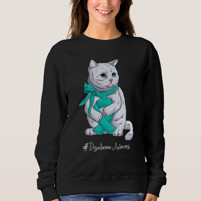 Sudadera National Dysautonomia Awareness Month Teal Ribbon  (Anverso)
