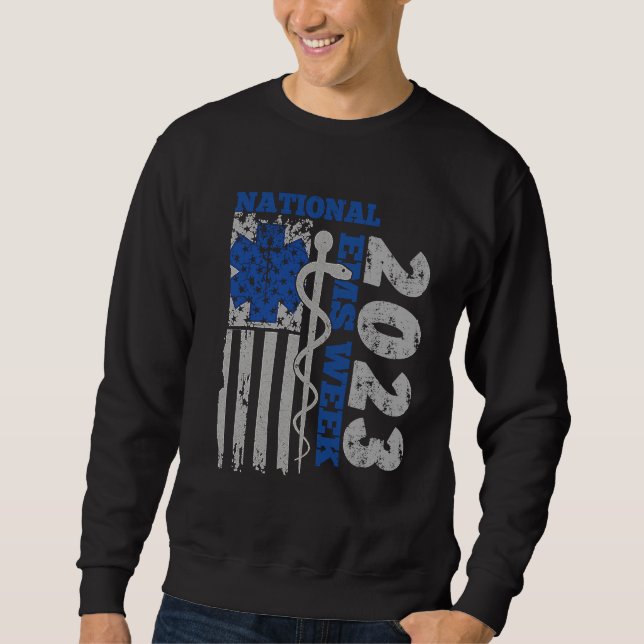 Sudadera National EMS Week 2023 USA Flag Emergency Medical  (Anverso)